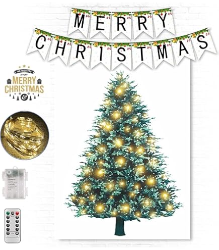 Amazon | スリーコインズ スリコ 3coins 光るタペストリー クリスマス